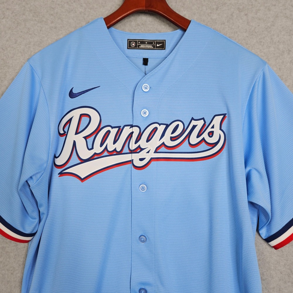 Nike Texas Rangers Adolis Garcia 53 MLB Jersey Mens Medium Light Blue New